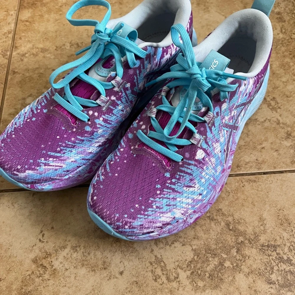 Asics Vibrant Purple and Teal Sneakers - Picture 1 of 7